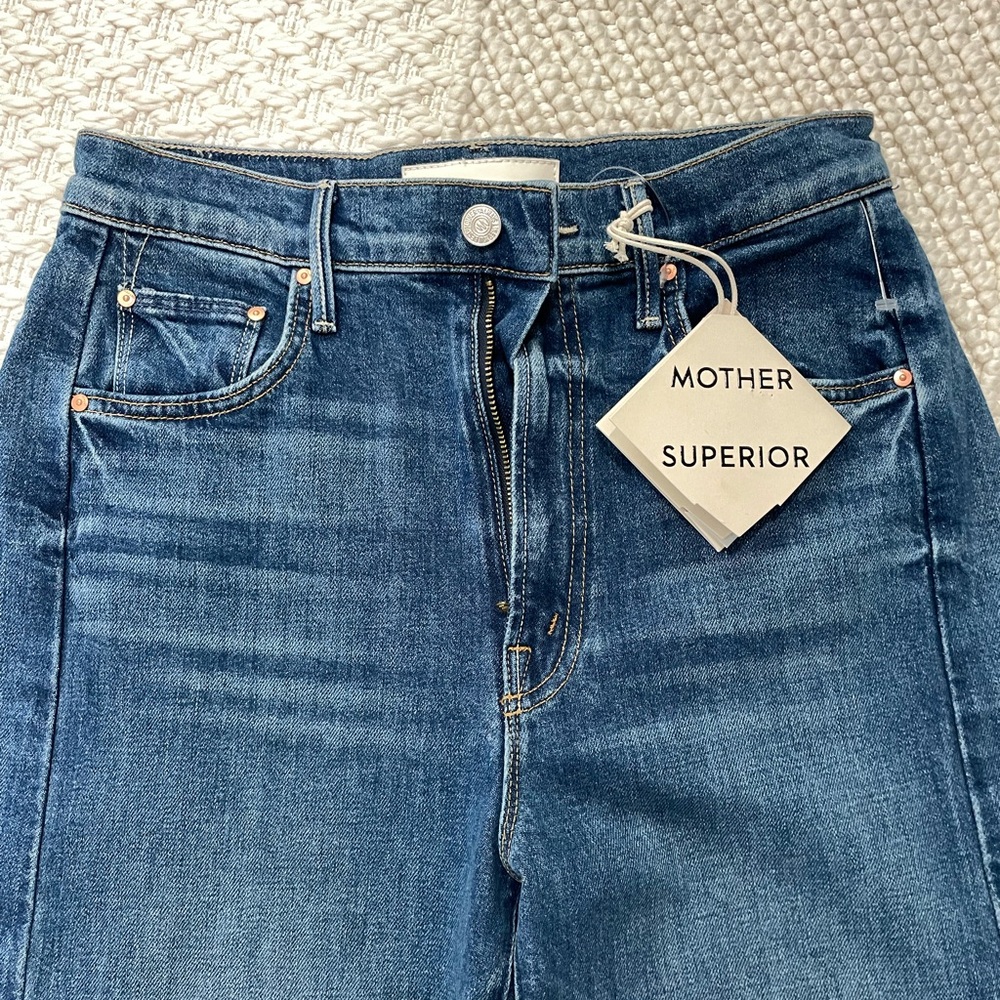 MOTHER High-Rise Blue Denim Jeans
